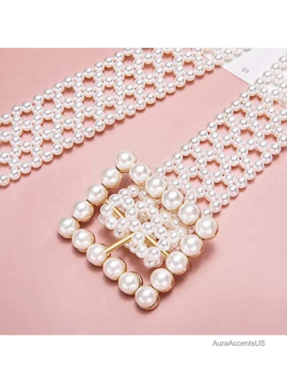 Rhinestone Pearl Belt Dress Waist Chain Bridal Waistband Formal Buckle